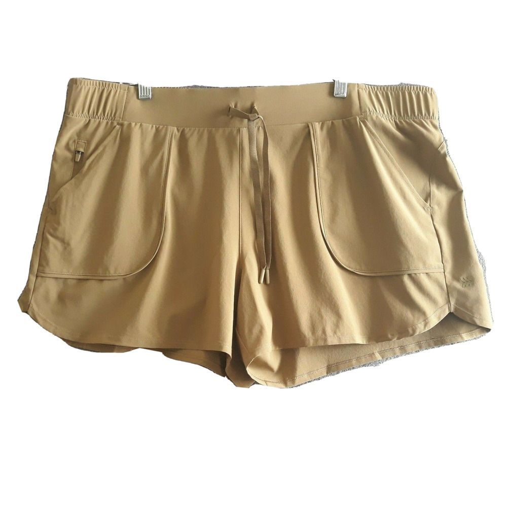 All in Motion Athletic Running Shorts Womens XXL Green Draw String Zip Pockets